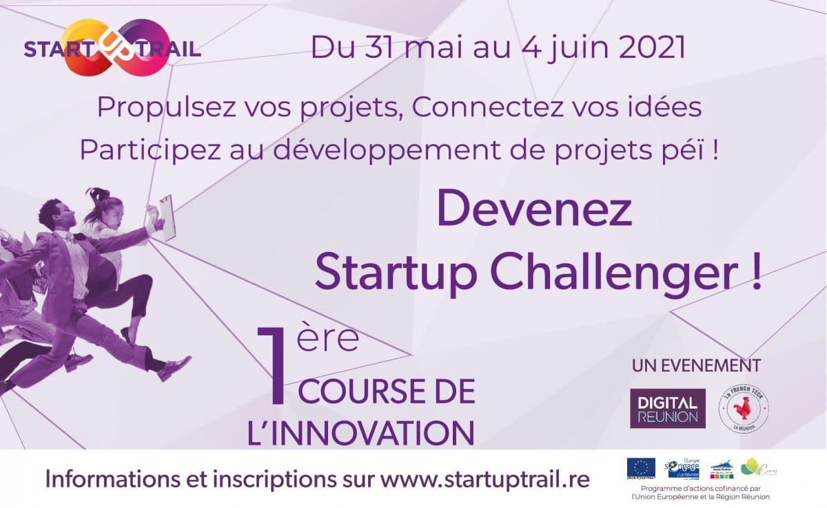 Affiche pour l'événement Startup Trail du 31 mai au 4 juin 2021.