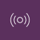 Ic&ocirc;ne de signal sur fond violet avec cercles concentriques.