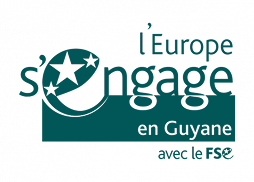 Texte : "L'Europe s'engage en Guyane avec le FSE".