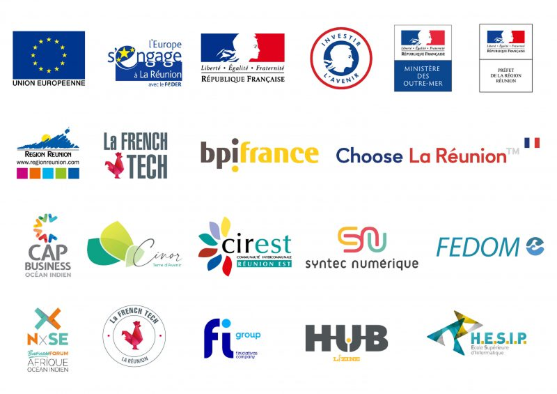 Logos de divers partenaires et organisations &agrave; La R&eacute;union.