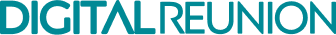 Logo avec le texte "DIGITAL REUNION" en bleu.