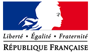 Logo de la R&eacute;publique Fran&ccedil;aise avec Marianne et devise nationale.