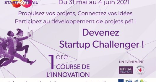 Affiche pour l'&eacute;v&eacute;nement Startup Trail du 31 mai au 4 juin 2021.