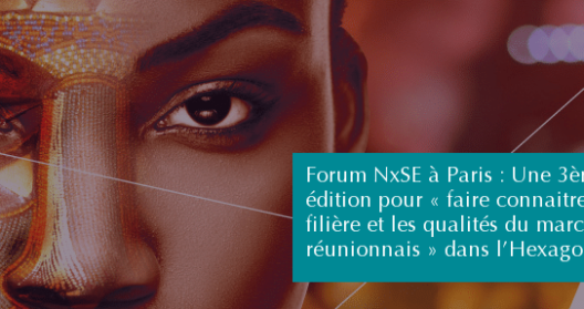 Visage artistique avec texte sur le Forum NxSE à Paris.