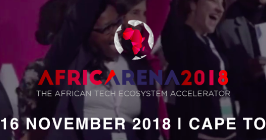AfricArena 2018 event in Cape Town, promoting African tech innovation.