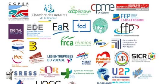 Logos de diverses organisations et entreprises de La Réunion.