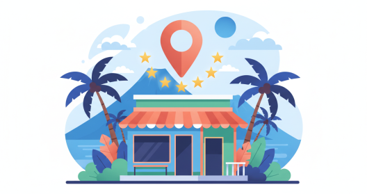 Fiche d'&eacute;tablissement Google d'un commerce r&eacute;unionnais sur un smartphone