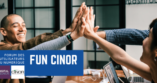 Personnes se tapant dans la main lors du forum FUN CINOR.