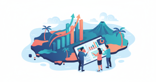 Illustration d'un tableau de bord de la transformation num&eacute;rique des entreprises r&eacute;unionnaises au premier trimestre 2026